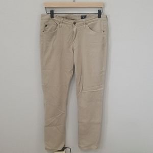AG The Prima Mid-Rise Cigarette Tan Khaki Sz 29